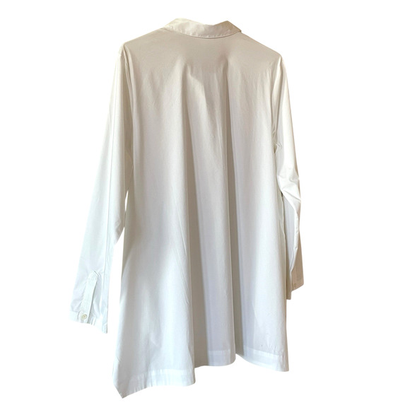 NWT J.JILL White Shirt Collection Size Large Long Sleeve Button-Up Oversized Top - Picture 6 of 9
